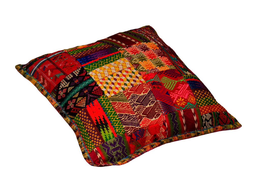 Colorful Mixed Huipile Embroidered Guatemalan Throw Pillow Cover
