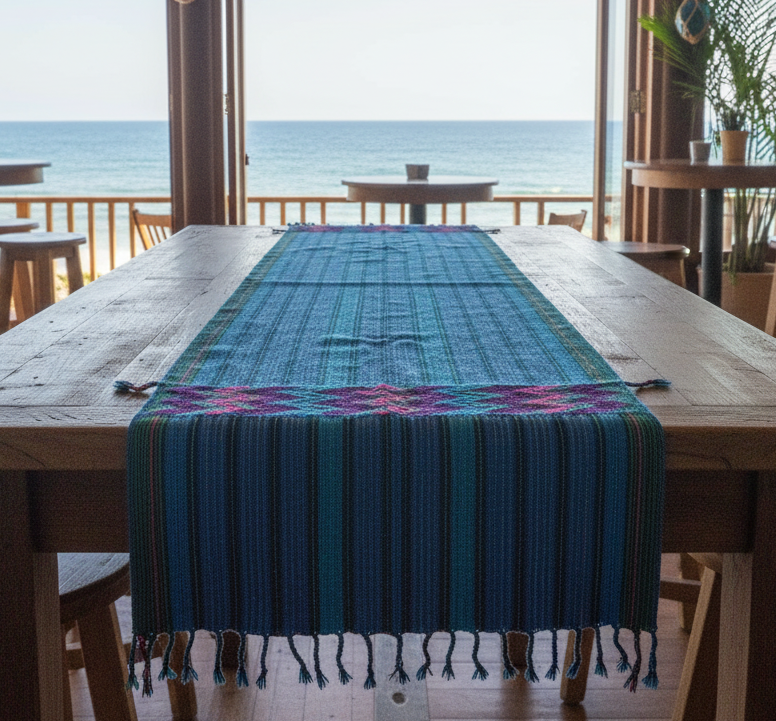 Handmade Blue Zacualpa Table Runner