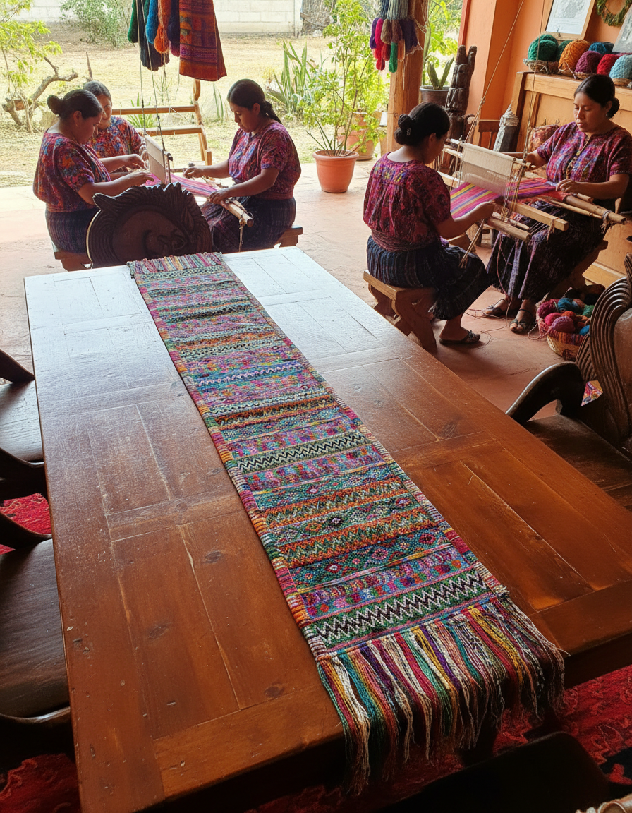 Extra Long Colorful Handloomed Guatemalan Table Runner