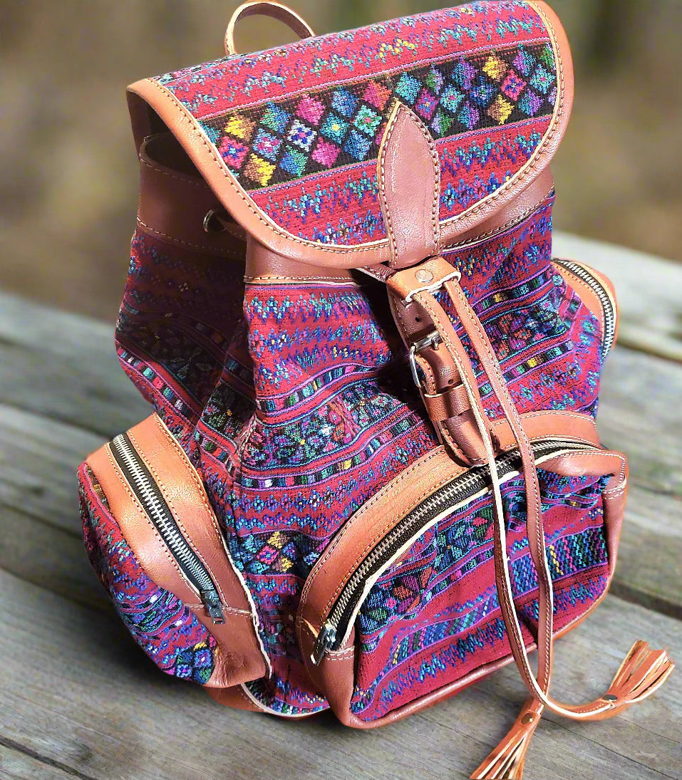 Hand Woven Leather Backpack Black Hand Woven Leather Backpack, Laptop Backpack Work  main image 3