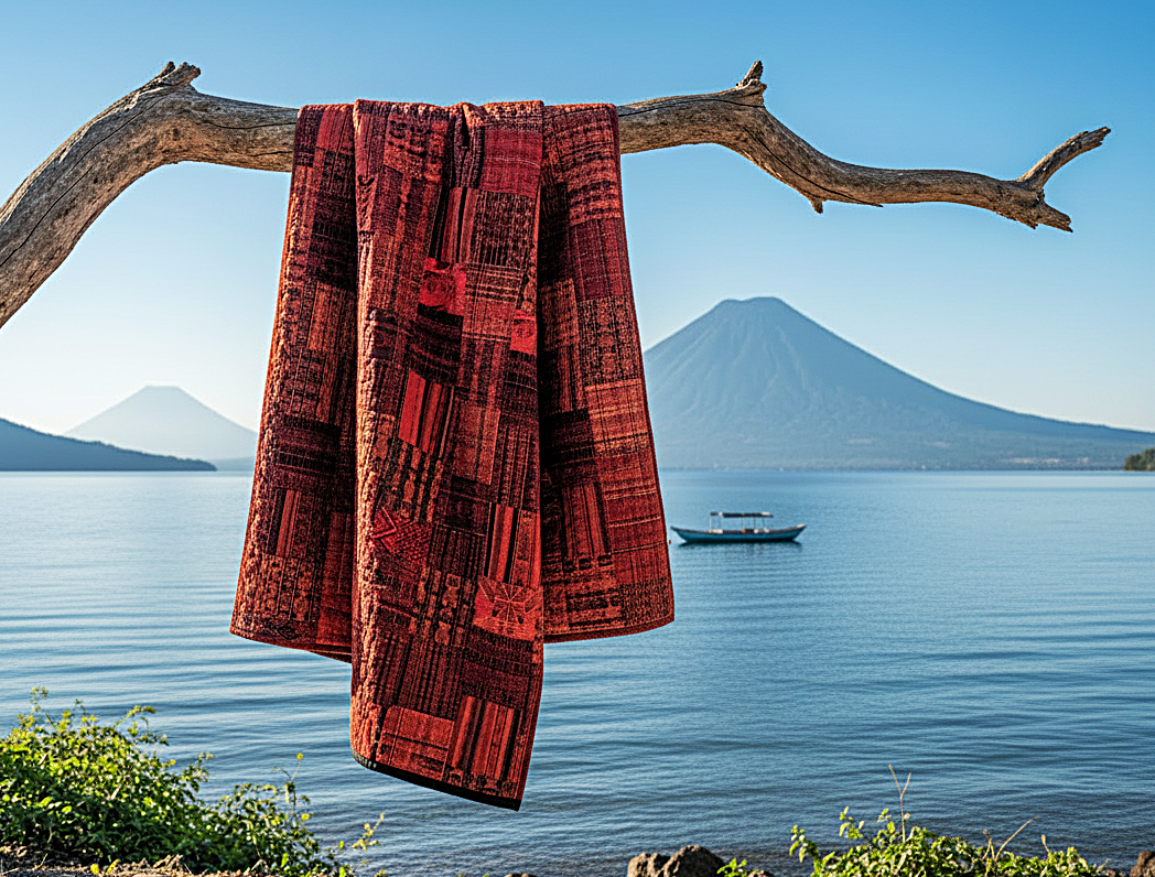 Queen Rust/Terracotta Guatemalan Quilt