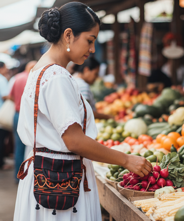 Brown Guatemalan Embroidered Crossbody Bag