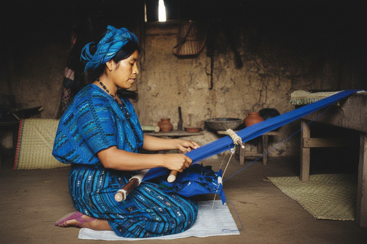 Beautiful Blue Huipile Table Runner