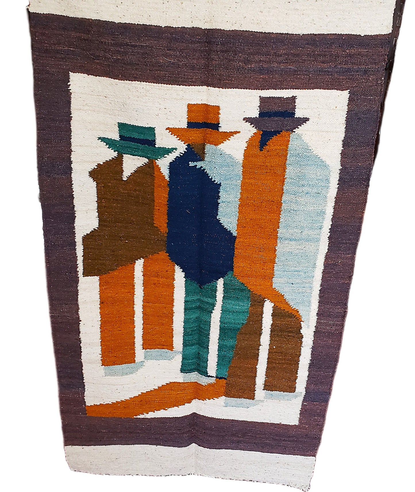Hand-woven Wool "Tres Hombres" Guatemalan Wall Hanging