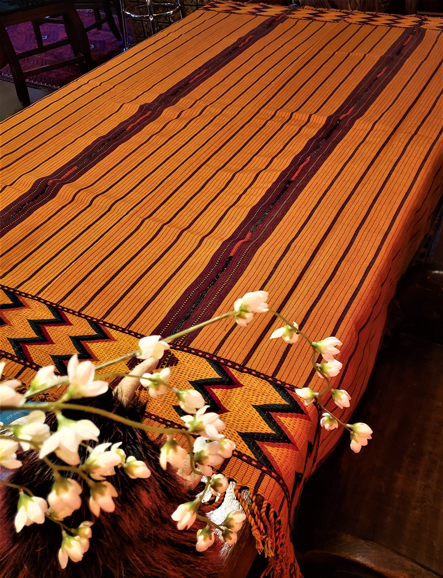 Handwoven Harvest Gold Zacualpa Tablecloth