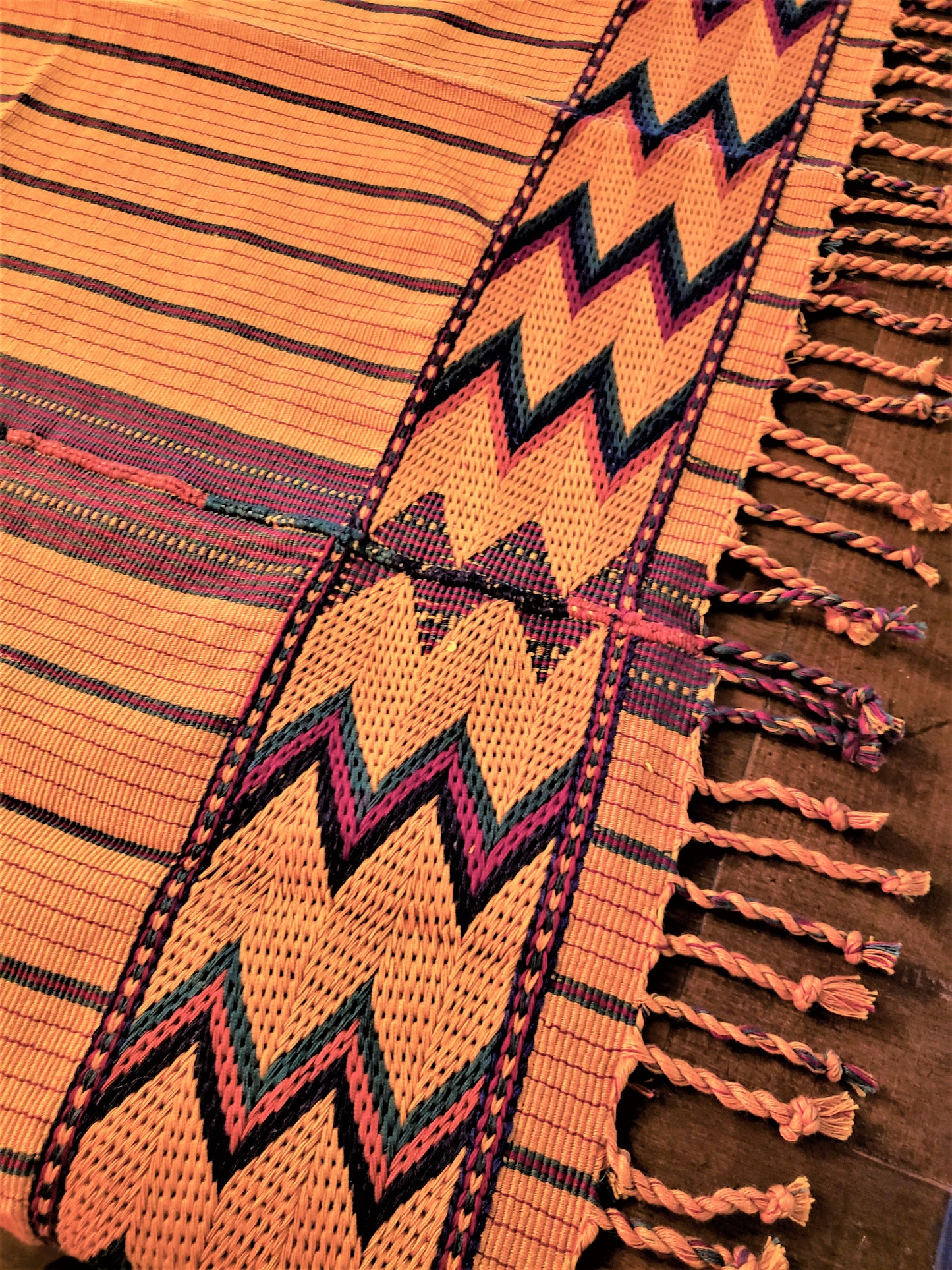 Handwoven Harvest Gold Zacualpa Tablecloth