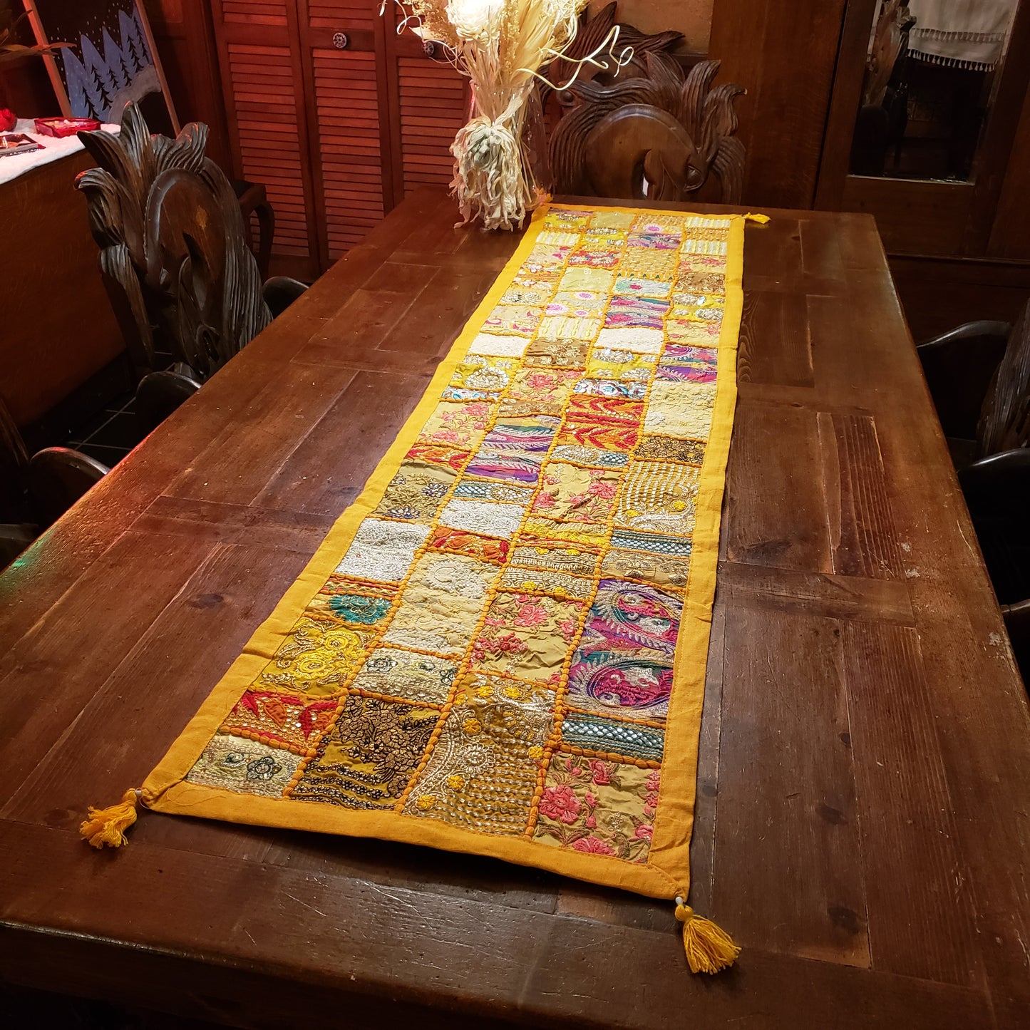 Handmade Embroidered Table Runner & Placemats