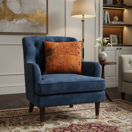 Sun-Kissed Amber Guatemalan Patchwork Mixed Huipile Guatemalan Throw Pillow Cover