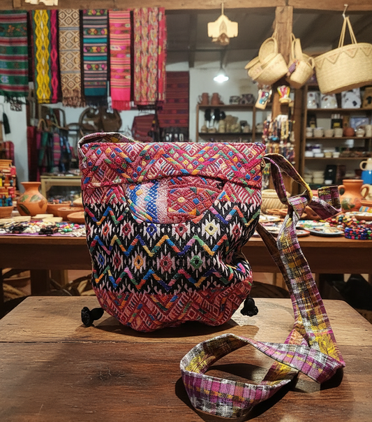 Handmade Colorful Guatemalan Embroidered Crossbody Bag