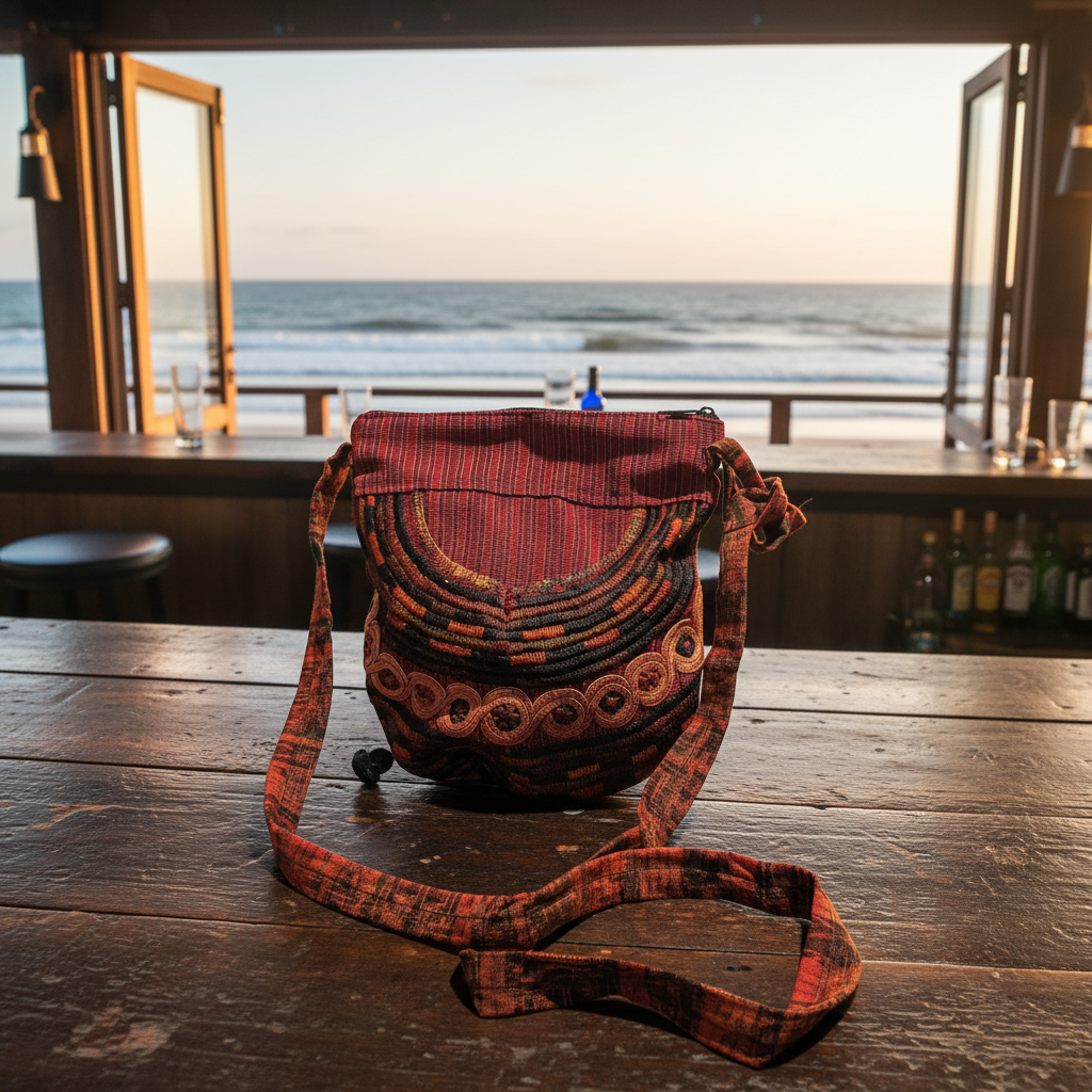 Deep Red Guatemalan Embroidered Shoulder Bag