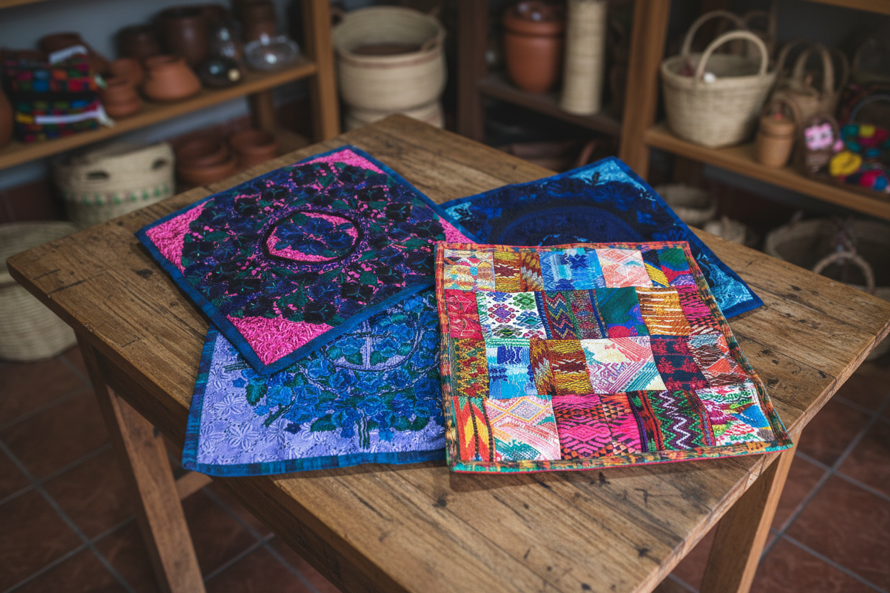 4 Unique Handmade Guatemalan Embroidered Throw Pillow Covers