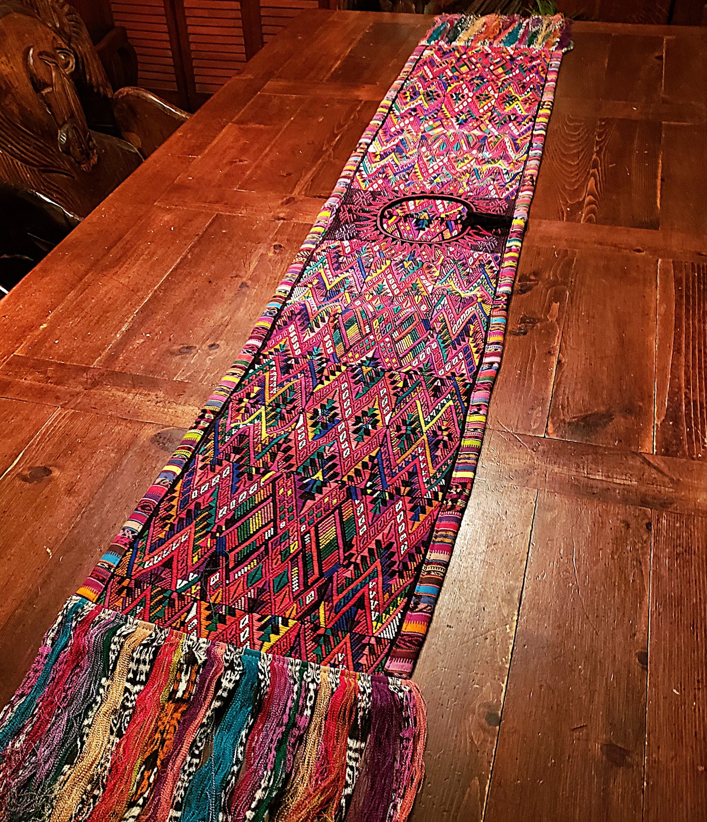 Colorful Guatemalan Huipile Table Runner