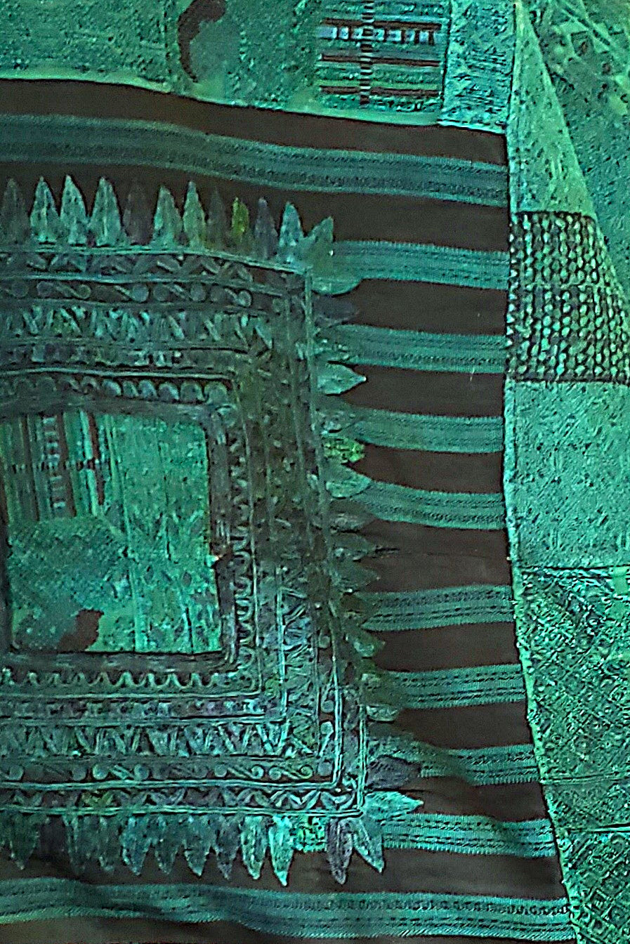 Emerald Green Guatemalan Huipile Throw Blanket