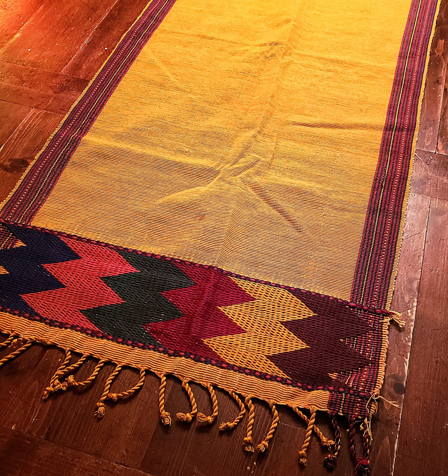Handmade Yellow/Gold Zacualpa Table Runner