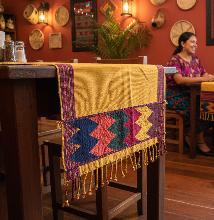 Handmade Yellow/Gold Zacualpa Table Runner