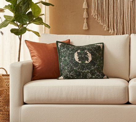 Vibrant Green Embroidered Green Guatemalan Throw Pillow Cover