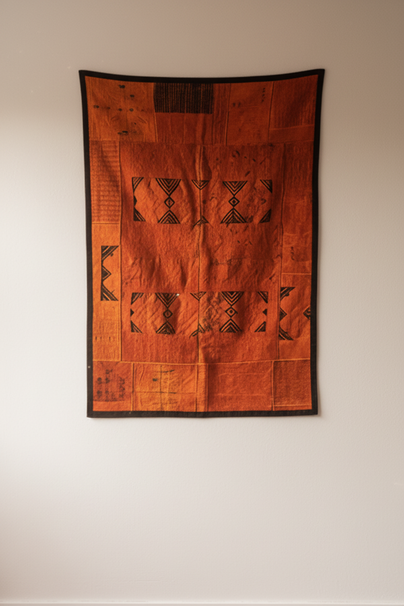 Sun-Kissed Amber Guatemalan Huipile Wall Hanging