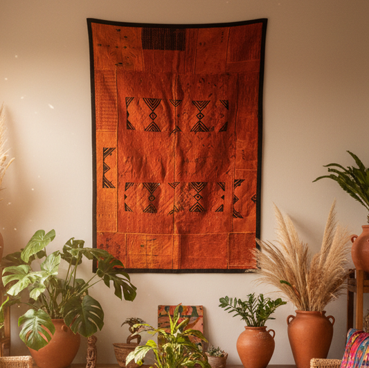Sun-Kissed Amber Guatemalan Huipile Wall Hanging