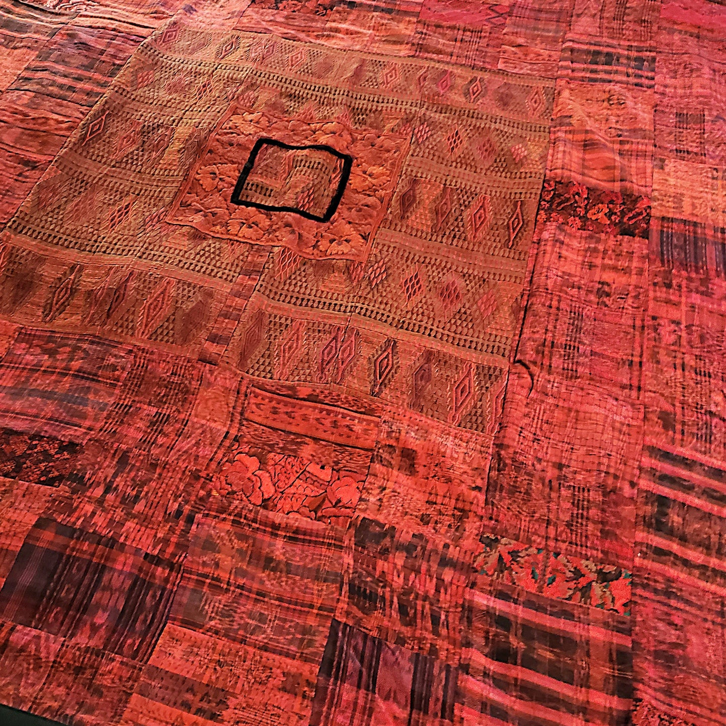Rose Guatemalan Huipile Throw Blanket