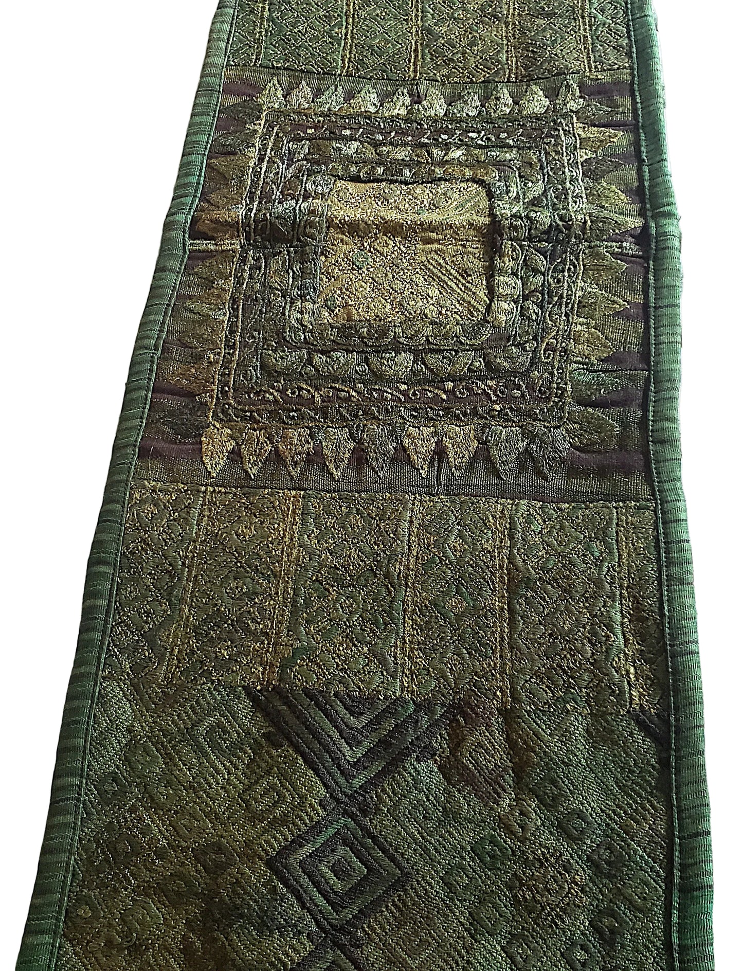 Rustic Forest Green Huipile Table Runner