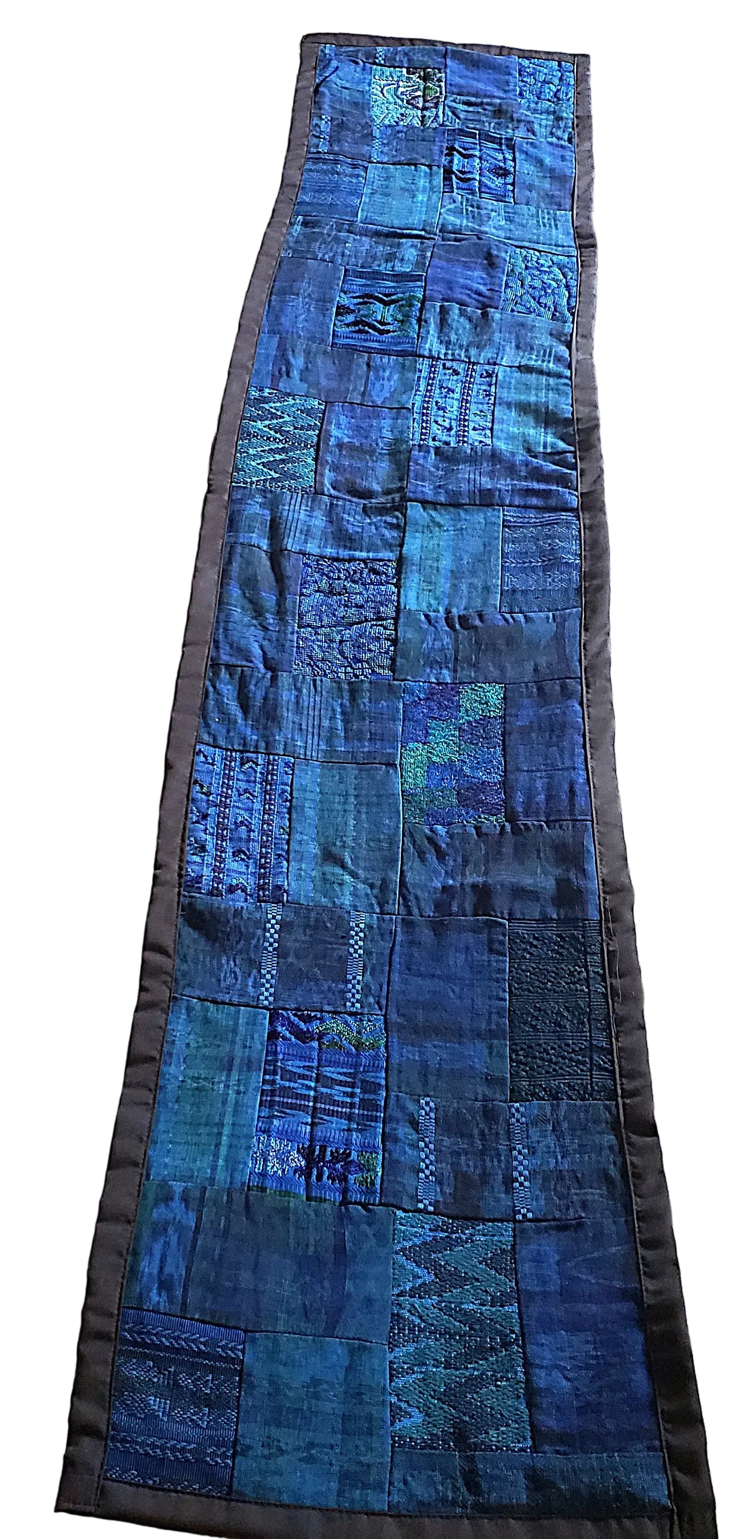 Vivid Blue Guatemalan Patchwork Table Runner