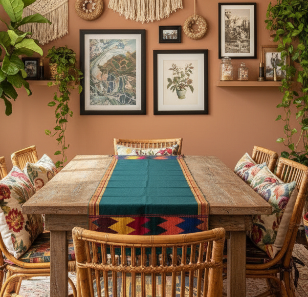 Handloomed Green Zacualpa Table Runner