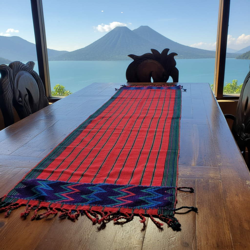 Handmade Red Zacualpa Table Runner