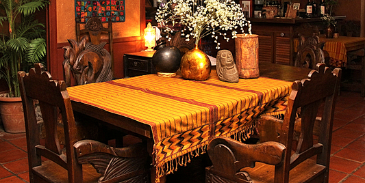 Handwoven Harvest Gold Zacualpa Tablecloth