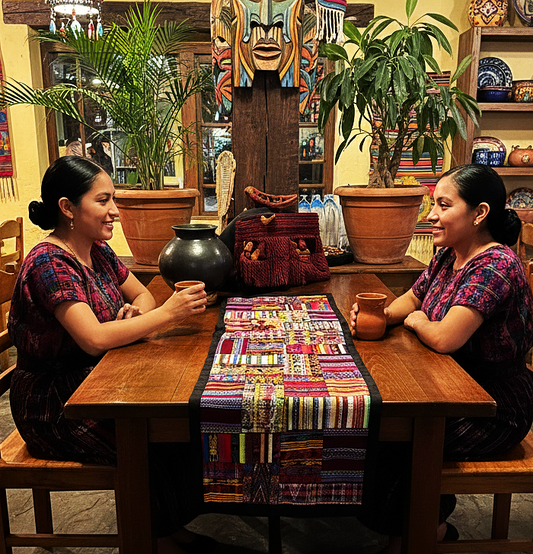 Embroidered Patchwork Huipile Table Runner