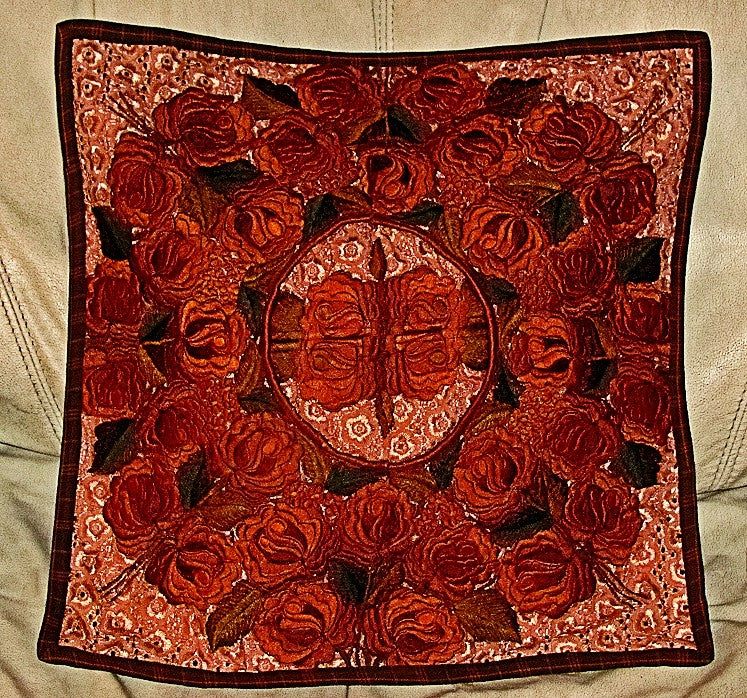Handmade Rust/Red/Terracotta Embroidered Guatemalan Throw Pillow Cover
